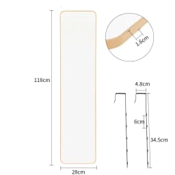 Voltsify Full Length Mirror with Rounded Corners Door Hanging Black/Gold Medium Mirror
