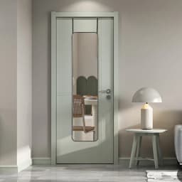 Voltsify Full Length Mirror with Rounded Corners Door Hanging Black/Gold Medium Mirror