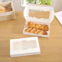 10Pcs White Kraft Paper Gift Box Containers With Clear Window-Perfect for Packaging,Wedding,Party,Christmas,Birthday Decorations