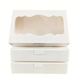10Pcs White Kraft Paper Gift Box Containers With Clear Window-Perfect for Packaging,Wedding,Party,Christmas,Birthday Decorations