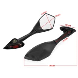 Artudatech Rearview Mirror Long Stem LH & RH For Yamaha YZF R3 R25 YZF-R3 ABS 2015-2021 2016 2017 2018 2019 2020