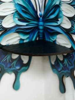 Three Color Butterfly Crystal Shelf Display Candles Stone Floating Wall Shelf Home Decorations Essential Oil Rack Corner Ledge