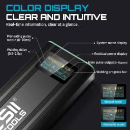 SEESII 80 Gears Mini Portable Spot Welder Spot Welder with Digital Display Upgraded Handheld Welding Nickel Sheets 0.1-0.2mm