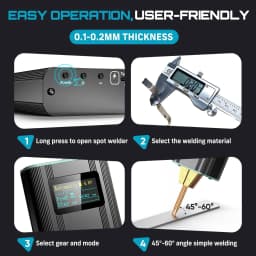SEESII 80 Gears Mini Portable Spot Welder Spot Welder with Digital Display Upgraded Handheld Welding Nickel Sheets 0.1-0.2mm