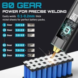 SEESII 80 Gears Mini Portable Spot Welder Spot Welder with Digital Display Upgraded Handheld Welding Nickel Sheets 0.1-0.2mm