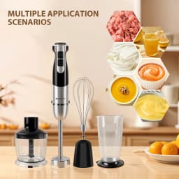 3 in 1 Electric Mixer with 2 speeds & turbo setting, Easy release button,for Fruit & Veg Chopper & attachment