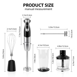 3 in 1 Electric Mixer with 2 speeds & turbo setting, Easy release button,for Fruit & Veg Chopper & attachment