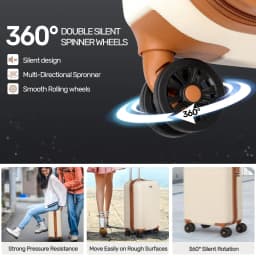 Luggage Sets Suitcase ABS Hard Shell Carry-On Hand Cabin with 4 Double Spinning Wheels & TSA- Lock 3 Piece Set (21"24"28")