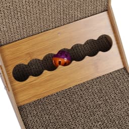 【Breeins】Corrugated L-shaped Cat Scratcher with Toys