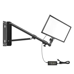 17in Led Studio Light With Wall Mount Boom Arm Kit, 1-100% Brightness & Color Temperature Adjustable, 180° Rotatable, For Makeup