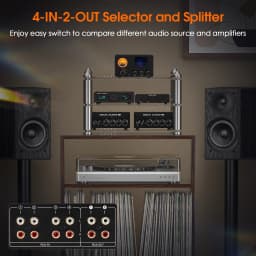 Nobsound TUBE-T5C 4-Way Audio Selector Splitter Mini Stereo Tube Preamp Headphone Amplifier with VU Meter