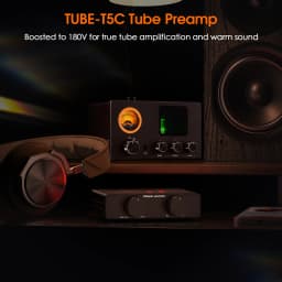 Nobsound TUBE-T5C 4-Way Audio Selector Splitter Mini Stereo Tube Preamp Headphone Amplifier with VU Meter