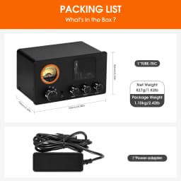 Nobsound TUBE-T5C 4-Way Audio Selector Splitter Mini Stereo Tube Preamp Headphone Amplifier with VU Meter