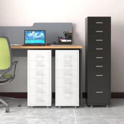 【Breeins】Vertical File Cabinet with Wheels Storage Shelf For Home Office