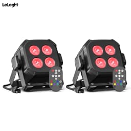 LeLeght 2Pcs 4x20W RGBW 4 IN 1 LED Par Lights DMX512 Remote Control Stage Light Sound Activated Effect Light for DJ Party Disco