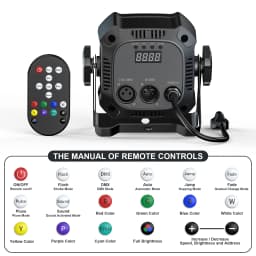 LeLeght 2Pcs 4x20W RGBW 4 IN 1 LED Par Lights DMX512 Remote Control Stage Light Sound Activated Effect Light for DJ Party Disco