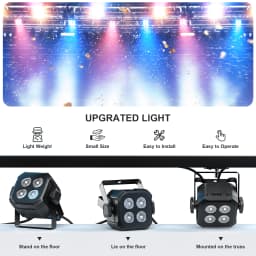 LeLeght 2Pcs 4x20W RGBW 4 IN 1 LED Par Lights DMX512 Remote Control Stage Light Sound Activated Effect Light for DJ Party Disco