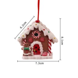 Christmas Theme Pendant Gingerbread Santa Claus Light House Soft Pottery Hanging Tree Year Party Decoration