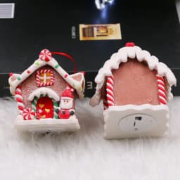 Christmas Theme Pendant Gingerbread Santa Claus Light House Soft Pottery Hanging Tree Year Party Decoration