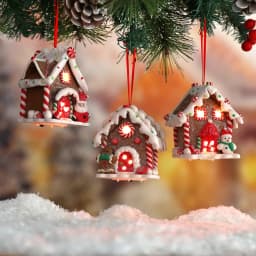 Christmas Theme Pendant Gingerbread Santa Claus Light House Soft Pottery Hanging Tree Year Party Decoration