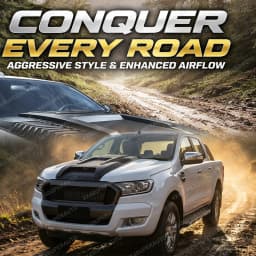 Bonnet Scoop Hood Cover For Ford Ranger T7 T8 2015-2022 WILDTRAK XL XLT MATTE BLACK Bonnet Protector Car Accessories