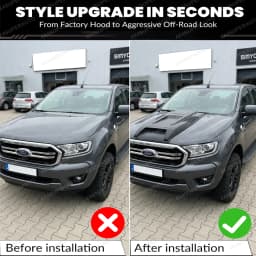 Bonnet Scoop Hood Cover For Ford Ranger T7 T8 2015-2022 WILDTRAK XL XLT MATTE BLACK Bonnet Protector Car Accessories