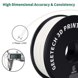 Geeetech ABS+ 3D Filament 1.75mm 1KG plastic, 3D Printer Material, Tangle-Free, Non-Toxic, Vacuum Packaging White Redk BLue
