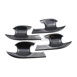 4PCs Car Door Handle Cup Bowl Cover For Honda Accord 2018 2019 2020 2021 2022 Exterior Molding Trim Carbon Fiber Look