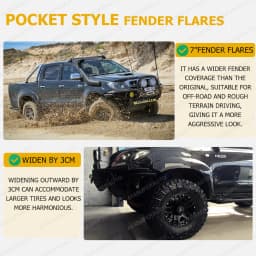 Pocket Style Fender Flares For Toyota Hilux Vigo SR SR5 2005-2014 30mm Widen Wheel Arch Extensions Offroad Car Accessories