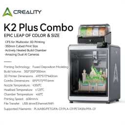 Creality K2 Plus Combo Multi-Color 3D Printer 600mm/s High Speed Printing Dual AI Cameras 350x350x350mm Print Size With CFS
