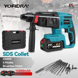 YOFIDRA 26MM Brushless Electric Hammer Drill Multifunctional Rotary Cordless Rechargeable Power Tools For Makita 21V Battery Pin