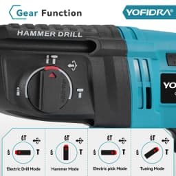YOFIDRA 26MM Brushless Electric Hammer Drill Multifunctional Rotary Cordless Rechargeable Power Tools For Makita 21V Battery Pin