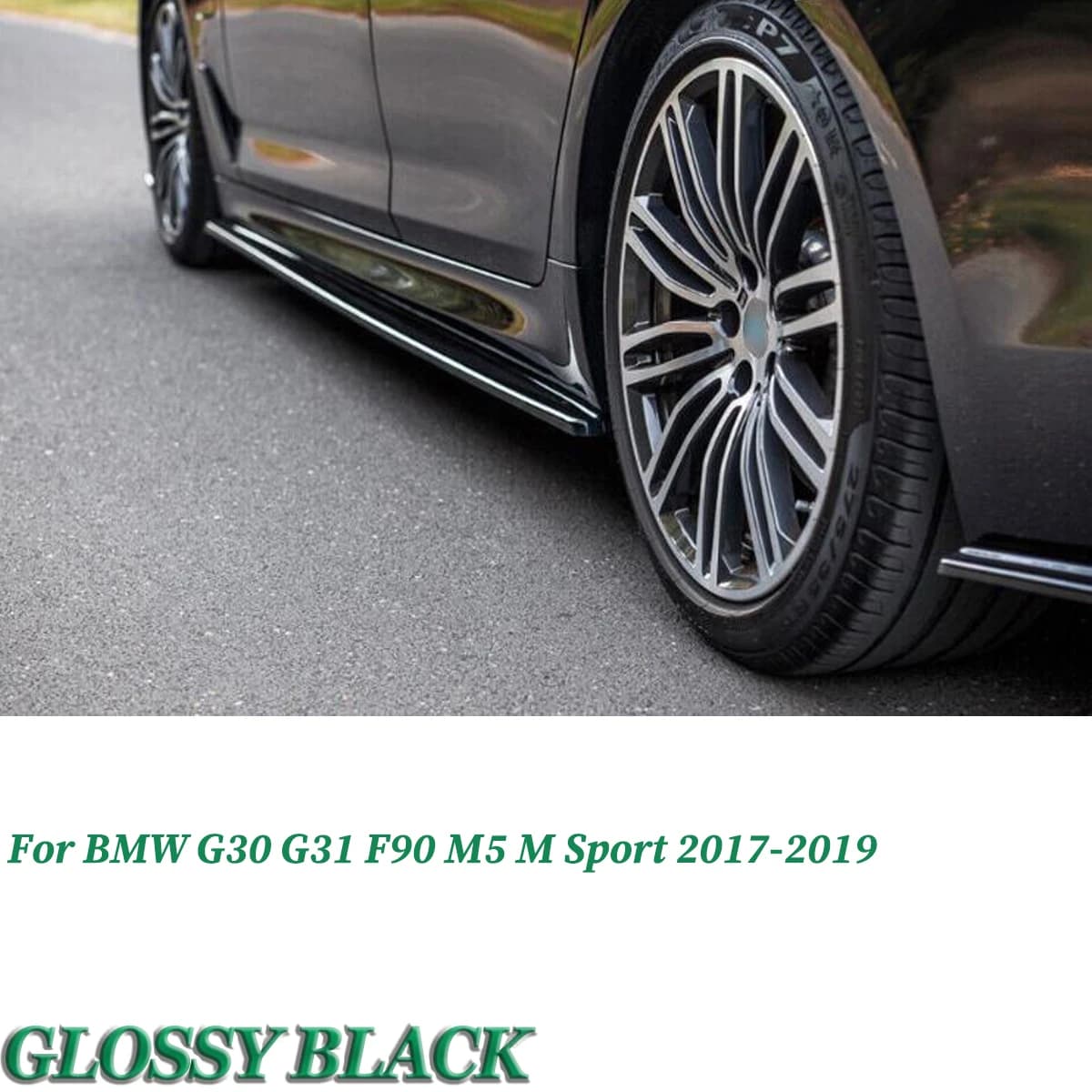 Gloss Black Side Skirts Extension Lip For BMW G30 540i M Sport F90 M5 2017-2020