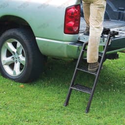 Tailgate Ladder For Ford Ranger T6 T7 T8 2012-2022 Wildtrak XL XLT Foldable 360° Swivel Truck Bed Access Ladder Pickup Rear Step