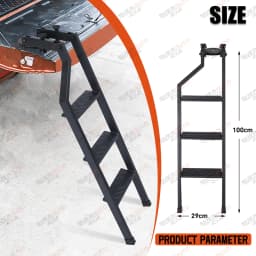 Tailgate Ladder For Ford Ranger T6 T7 T8 2012-2022 Wildtrak XL XLT Foldable 360° Swivel Truck Bed Access Ladder Pickup Rear Step