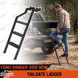 Tailgate Ladder For Ford Ranger T6 T7 T8 2012-2022 Wildtrak XL XLT Foldable 360° Swivel Truck Bed Access Ladder Pickup Rear Step