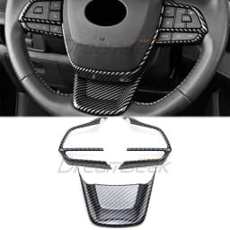 Car Interior Carbon Fiber Look For Toyota Highlander XU70 2020 2021 2022 2023 Steering Wheel Cover Trim Protective Sticker