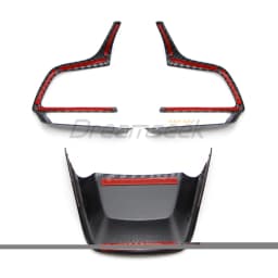 Car Interior Carbon Fiber Look For Toyota Highlander XU70 2020 2021 2022 2023 Steering Wheel Cover Trim Protective Sticker