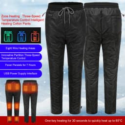 Winter Heated Pants 8 Zone Temperature Contro Electric Heating Trousers Cycling 3 Temperature Control Thermal Pant For Camping