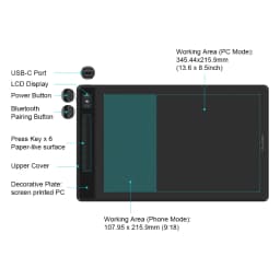HUION Inspiroy Giano G930L Graphic Tablet Drawing Tablets Bluetooth Wireless Battery-free Pen With 6 press keys For Android MAC