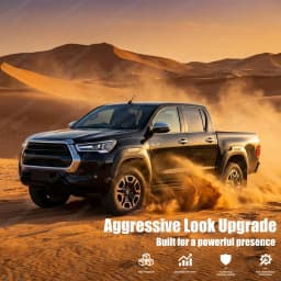 For Toyota Hilux N80 Fender Flares 2015-2024 Revo Rocco Rogue Wheel Arch Extensions OEM Style 12mm Wide ABS Matte Black