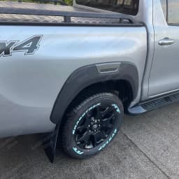 For Toyota Hilux N80 Fender Flares 2015-2024 Revo Rocco Rogue Wheel Arch Extensions OEM Style 12mm Wide ABS Matte Black