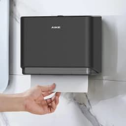 AIKE Professional Paper Towel Holder Wall Mount Punch Free Tissue Dispenser with Smart Lock Paper Box for Toilet Bedroom Kitchen