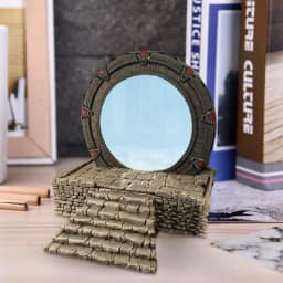 Star Gate Light Mirror Table Decoration LED Atlantis Universe Cosplay Prop Anime Collectable Home Ornament Sculpture Model Gift