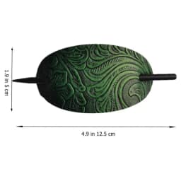 Leather Hair Barrette With Stick Oval Shape Faux Leather Ponytail Holders Vintage Style Hair Claw Clip Leather And Stick Hair
