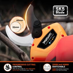 Electric Pruning Shears 40mm, 1150W 2Ah, 2 Gears, Powerful Battery Pruning Secateurs, Garden Tools for Orchard/Vine/Landscaping