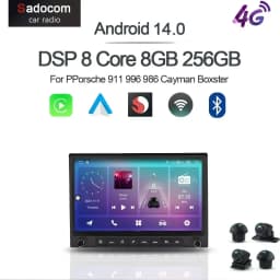 CarPlay 7' Android 14.0 Car Player 8 Core 8GB 256GB Multimedia Stereo GPS Radio For Porsche 911 996 986 Cayman Boxster 2 Din