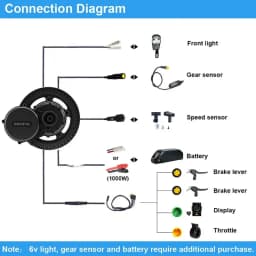 Bafang-Electric Bike Conversion Kit, 36V, 250W, BBS01B, BBS01, Mid Drive Motor, 36V, 13AH, 15.6AH, 19.2AH, Lithium Battery Kits