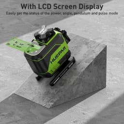 Huepar 4D 16 Lines Cross Line Laser Level Z04CG LCD Screen Bluetooth & Remote Control Osram Green Beam With 2x Li-ion Batteries