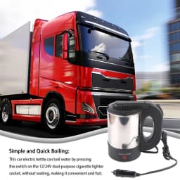 Car Kettle Truck Electric Water Heater Truck Stainless Steel Car Coffee Mug Heated Water Cup Pot Bottle 12V/24V For Travel
